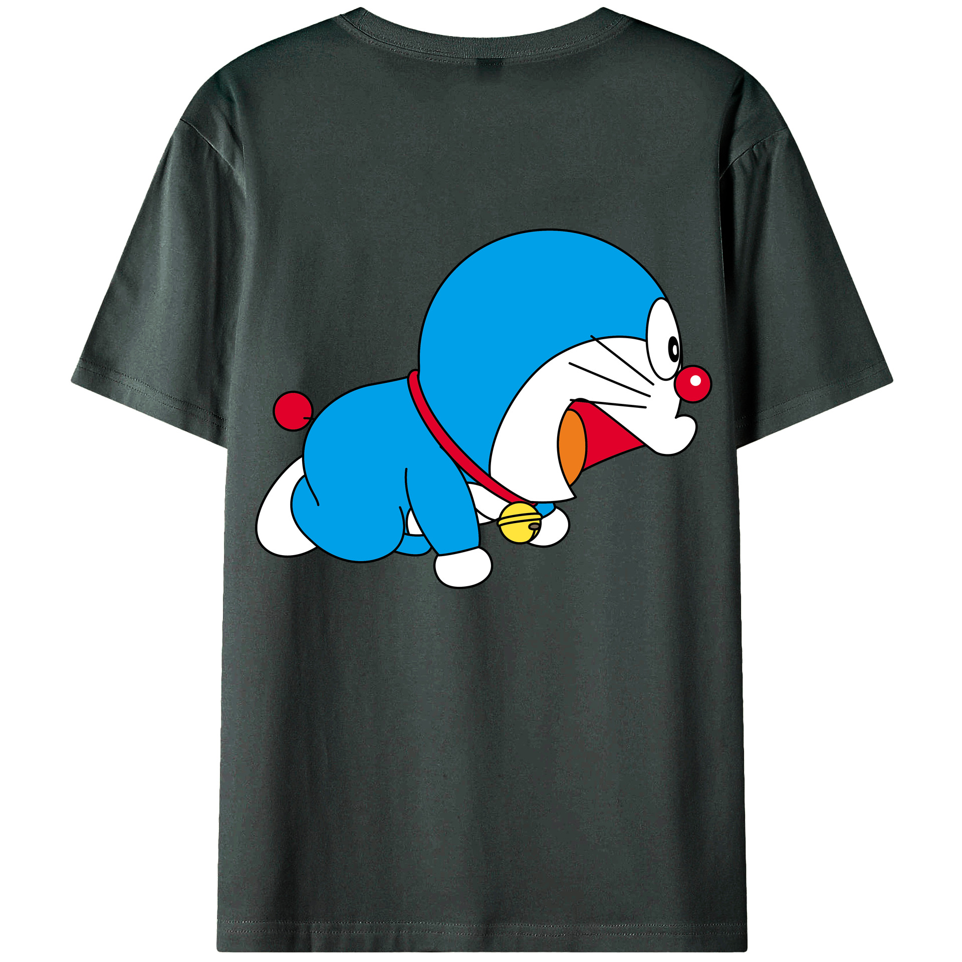 （画像用） ドラえもん Doraemon 綿100％ メンズ半袖Tシャツ（バックプリント） 通気性